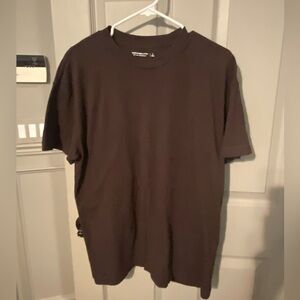 Abercrombie & Fitch choc brown short sleeve t shirt L large soft A&F essentials